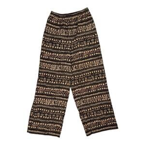Adrienne Vittadini Collection Silk Wide Leg Pull On Animal Print Palazzo Pants L